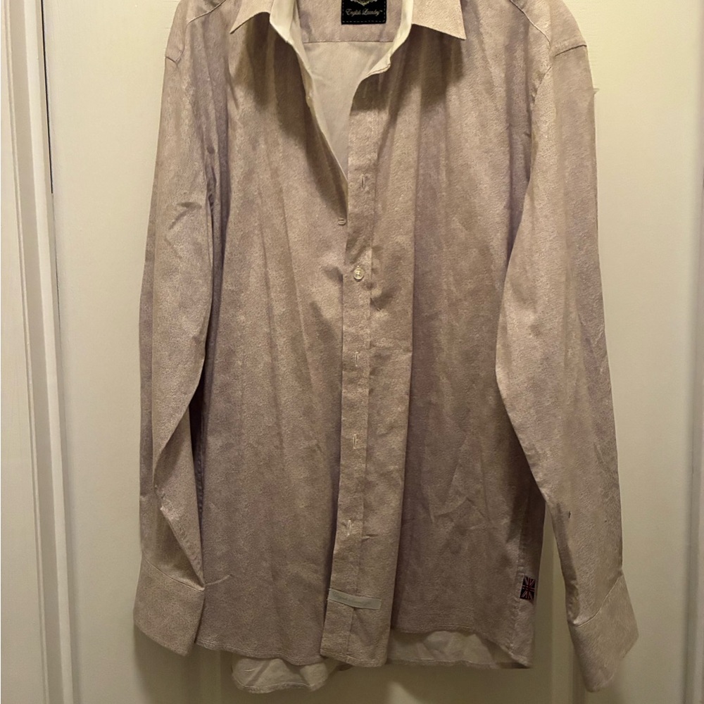 English Laundry Men's Cream Dress Shirt